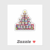 Kerstboom Engelse Bulldog Bulldogs _1 Sticker (Vel)