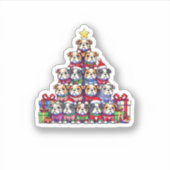 Kerstboom Engelse Bulldog Bulldogs _1 Sticker (Voorkant)