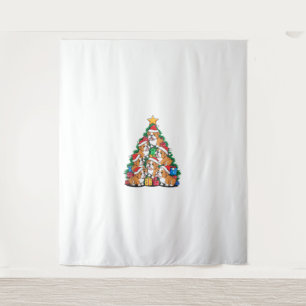 Kerstboom Engelse Bulldog Bulldogs Wandkleed