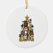 Kerstboom Engelse Bulldog Dog Long Slaper Keramisch Ornament (Voorkant)