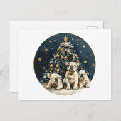 Kerstboom Engelse Bulldog Puppies Feestdagenkaart (Voorkant / Achterkant)