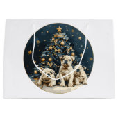 Kerstboom Engelse Bulldog Puppies Groot Cadeauzakje (Voorkant)