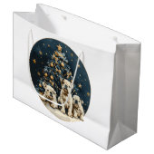 Kerstboom Engelse Bulldog Puppies Groot Cadeauzakje (Voorkant Gekanteld)