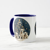 Kerstboom Engelse Bulldog Puppies Mok (Voorkant links)