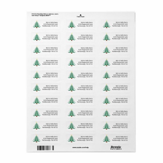 kerstboom etiket (Full Sheet)