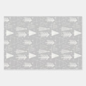 Kerstboom - Evergreen Tree - Pine Tree Grey Inpakpapier Vel (Voorkant 2)