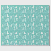 Kerstboom-Evergreen Tree-Pine Tree Lichtblauw Cadeaupapier (Vlak)