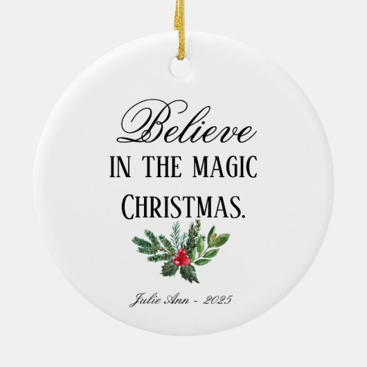 Kerstboom Fairy Ornament, gepersonaliseerd Keramisch Ornament (Achterkant)