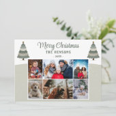 Kerstboom Familie 6 Fotocollage Feestdagenkaart (Staand voorkant)