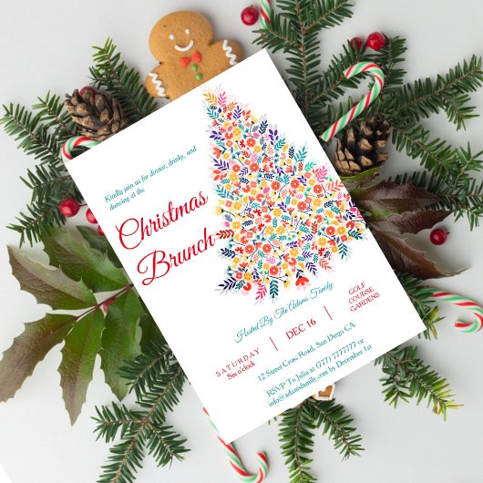 Kerstboom Familie Brunch Uitnodiging