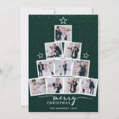 Kerstboom Familie Fotocollage Feestdagenkaart (Voorkant)