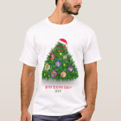 Kerstboom Familie foto's T-shirt (Voorkant)