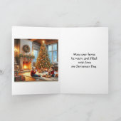 Kerstboom familie vakantie kaart (Binnen)