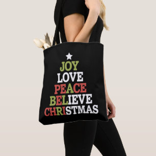 Kerstboom Familie Vrede Liefde Geluk Geloven Tote Bag