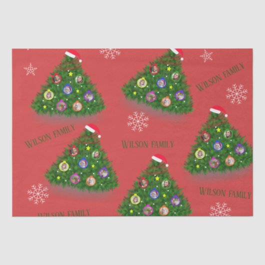 Kerstboom Familieleven Tissuepapier (Voorkant)
