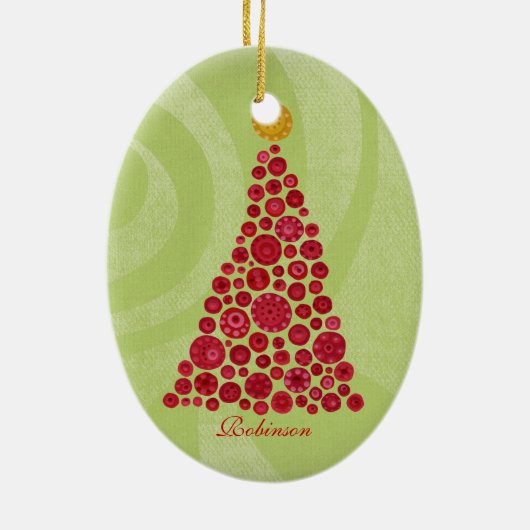 Kerstboom Familienaam Ornament Keepsake (Achterkant)