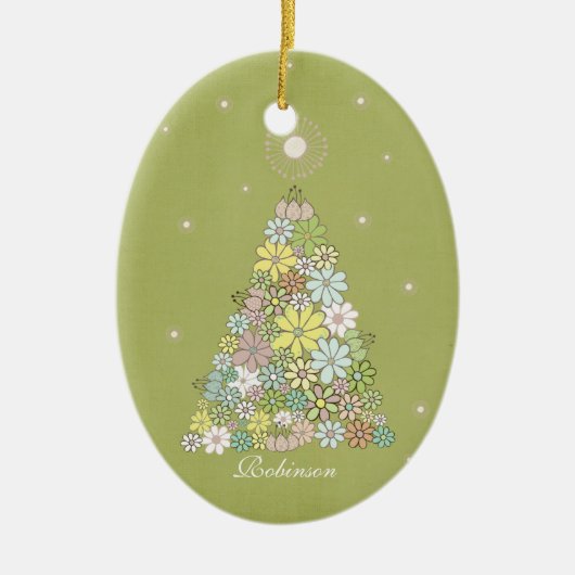 Kerstboom Familienaam Ornament Keepsake (Voorkant)