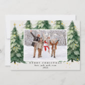 Kerstboom Faux Glitter 2 Foto Kerstmis Feestdagenkaart (Voorkant)