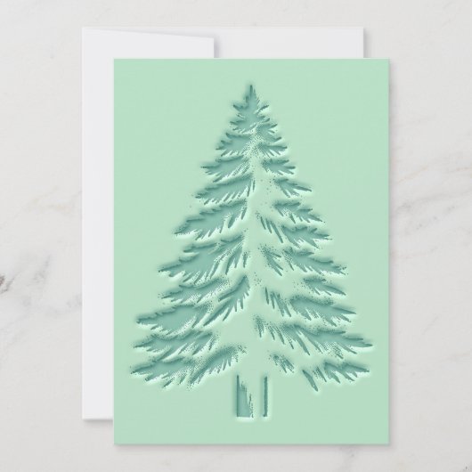 Kerstboom Faux Reliëf Vervuild Groen Feestdagenkaart (Voorkant)