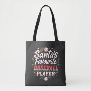 Kerstboom Favoriete Honkbalspeler van Sinterklaas Tote Bag