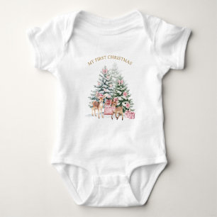 Kerstboom Fawn Baby's eerste kerst Romper