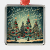Kerstboom Feest Metalen Ornament (Voorkant)