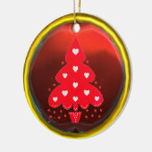 KERSTBOOM FEEST ROOD KERAMISCH ORNAMENT (Links)