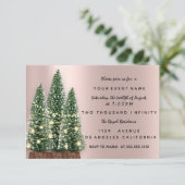 Kerstboom Feest Rozen Diner Kaart (Staand voorkant)