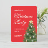 Kerstboom Feest Uitnodiging (Staand voorkant)