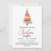 Kerstboom feest verjaardagsuitnodiging kaart (Voorkant)