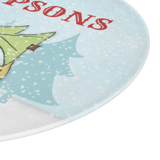 Kerstboom-feestdag winterherfst snijplank (Hoek)