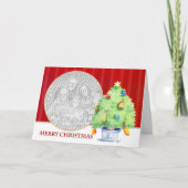Kerstboom Feestdagen Kaart (Voorkant)
