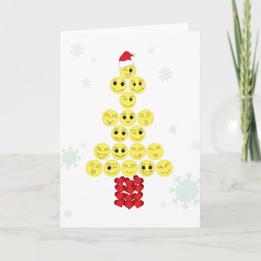 kerstboom feestdagen kaart (Voorkant)