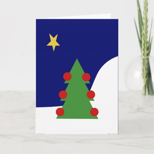 kerstboom feestdagen kaart (Voorkant)