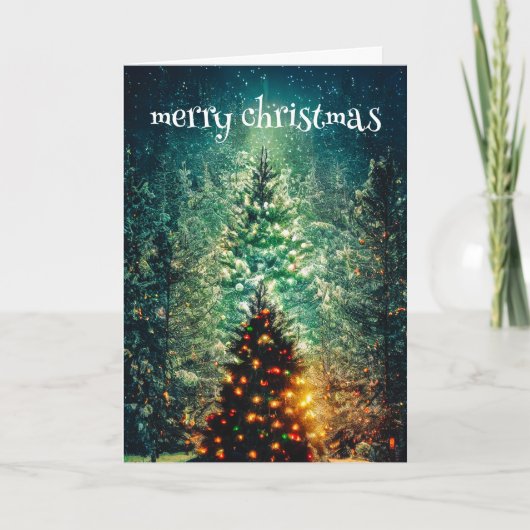 Kerstboom Feestdagen Kaart (Voorkant)