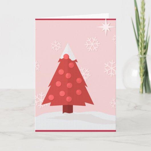 kerstboom feestdagen kaart (Voorkant)