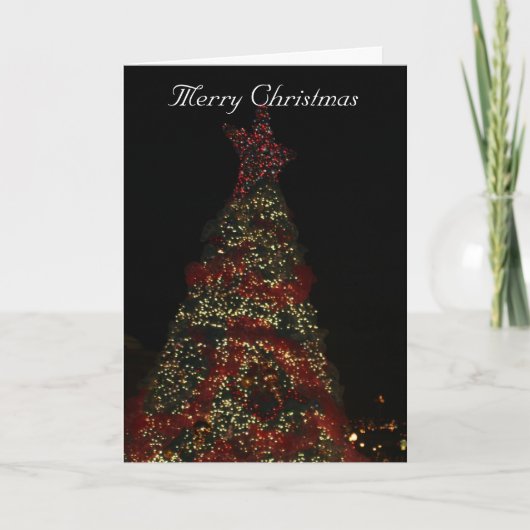 kerstboom feestdagen kaart (Voorkant)