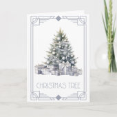 kerstboom feestdagen kaart (Voorkant)