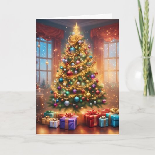 Kerstboom feestdagen kaart (Voorkant)