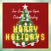 Kerstboom Feestdagen Uren Bord Raam Sticker (Vel 3)