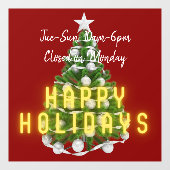 Kerstboom Feestdagen Uren Bord Raam Sticker (Vel)