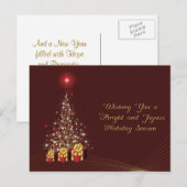 kerstboom feestdagenkaart (Voorkant / Achterkant)