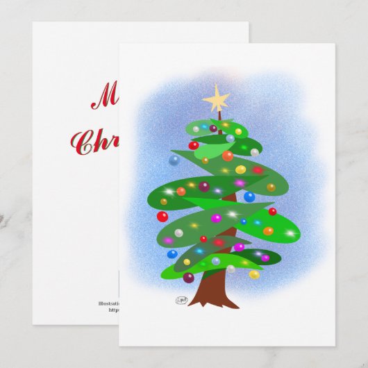 Kerstboom Feestdagenkaart (Voorkant / Achterkant)