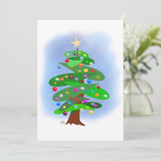 Kerstboom Feestdagenkaart (Staand voorkant)