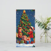 kerstboom feestdagenkaart (Staand voorkant)