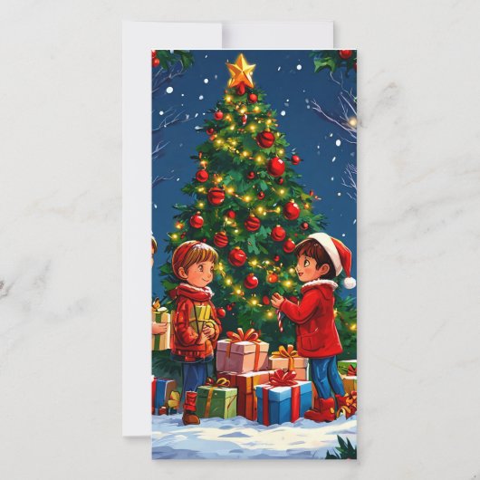 kerstboom feestdagenkaart (Voorkant)