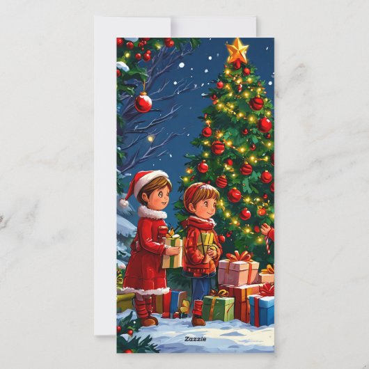 kerstboom feestdagenkaart (Achterkant)