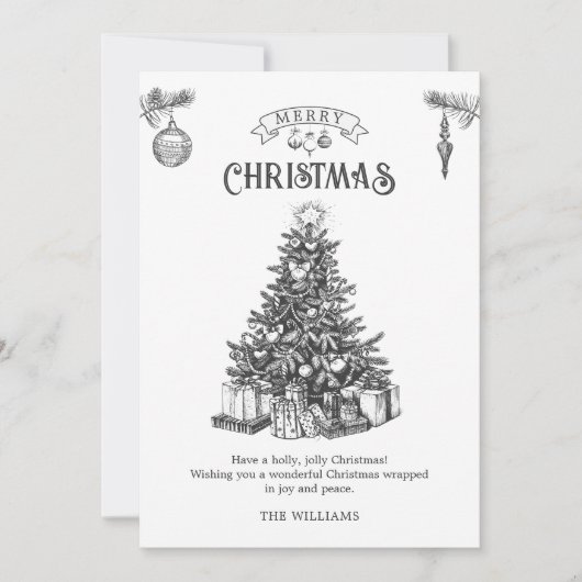 kerstboom feestdagenkaart (Voorkant)