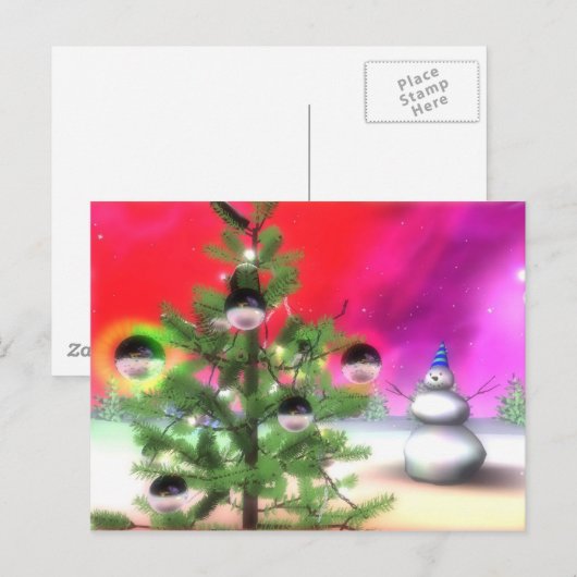 kerstboom feestdagenkaart (Voorkant / Achterkant)