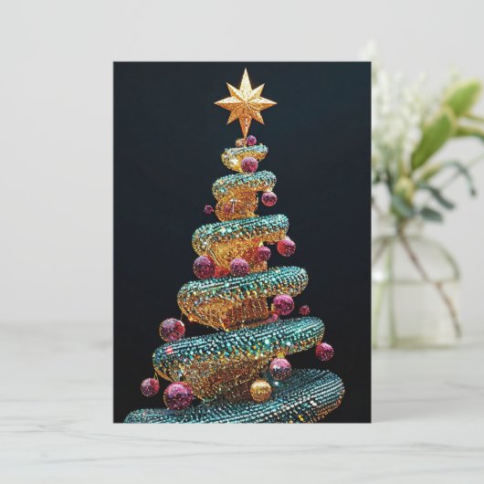 kerstboom feestdagenkaart (Staand voorkant)